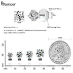 925 Sterling Silver Moissanite Stud Earrings VVS1 Lab Diamond Gift Unisex Party BandsCo Straps