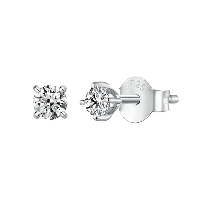 925 Sterling Silver Moissanite Stud Earrings VVS1 Lab Diamond Gift Unisex Party BandsCo Straps