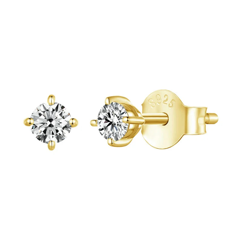 925 Sterling Silver Moissanite Stud Earrings VVS1 Lab Diamond Gift Unisex Party BandsCo Straps