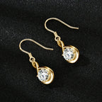 925 Sterling Silver 1ct Round Moissanite Teardrop Earrings Classic Casual BandsCo Straps