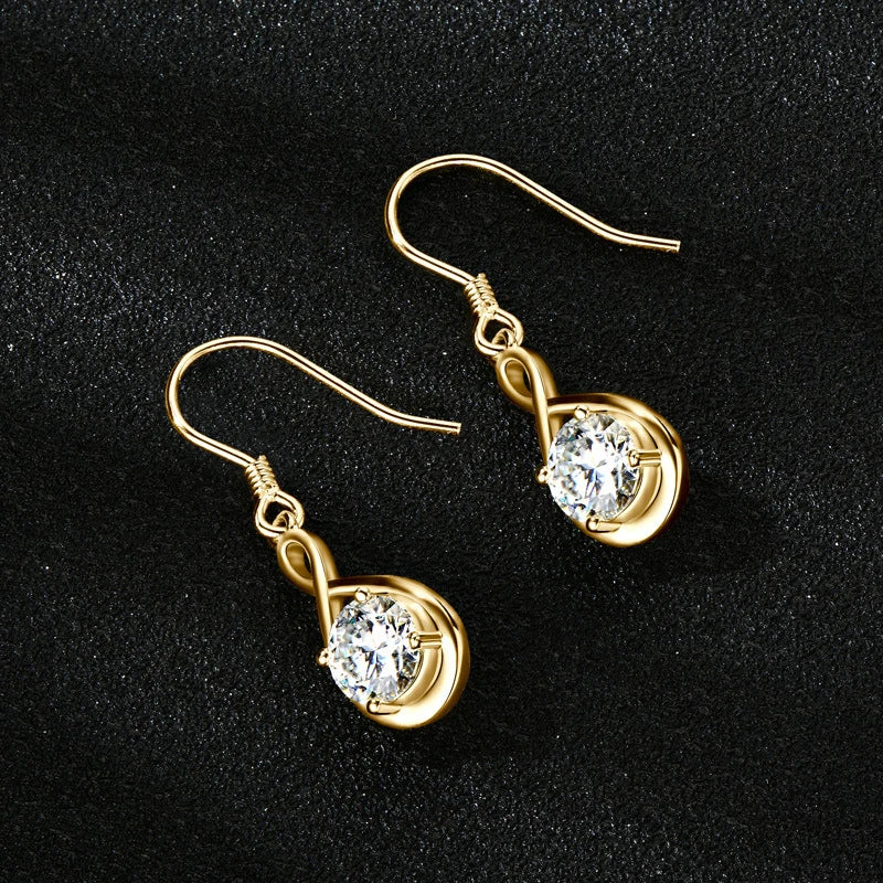 925 Sterling Silver 1ct Round Moissanite Teardrop Earrings Classic Casual BandsCo Straps
