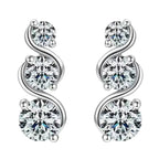 925 Sterling Silver Moissanite Twisted Stud Earrings Couples Personalized BandsCo Straps