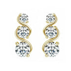 925 Sterling Silver Moissanite Twisted Stud Earrings Couples Personalized BandsCo Straps