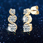 925 Sterling Silver Moissanite Twisted Stud Earrings Couples Personalized BandsCo Straps
