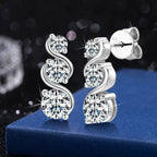 925 Sterling Silver Moissanite Twisted Stud Earrings Couples Personalized BandsCo Straps