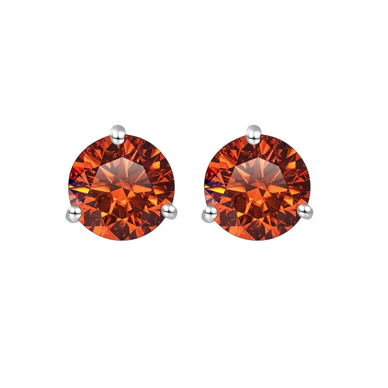 925 Sterling Silver Moissanite Stud Earrings 0.5CT 1CT Women Classic BandsCo Straps