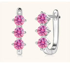 925 Sterling Silver Moissanite Hoop Earrings.1ct 6D For Women Valentine Gift BandsCo Straps