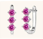 925 Sterling Silver Moissanite Hoop Earrings.1ct 6D For Women Valentine Gift BandsCo Straps