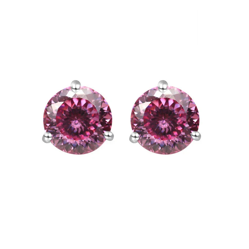 925 Sterling Silver Moissanite Stud Earrings 0.5CT 1CT Women Classic BandsCo Straps