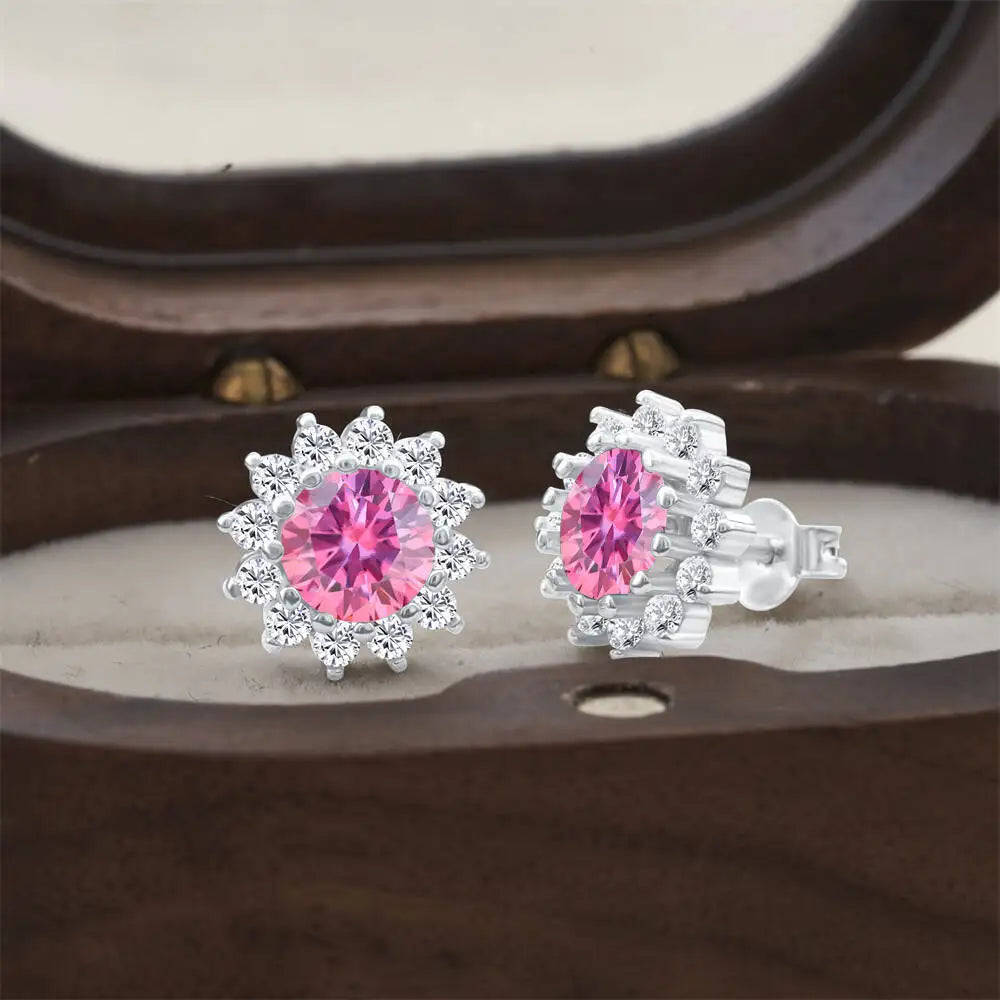 925 Sterling Silver Moissanite Stud Earrings With 1ct Moissanite Pendant BandsCo Straps