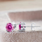 925 Sterling Silver Moissanite Stud Earrings - Round 1ctw Engagement Gift BandsCo Straps