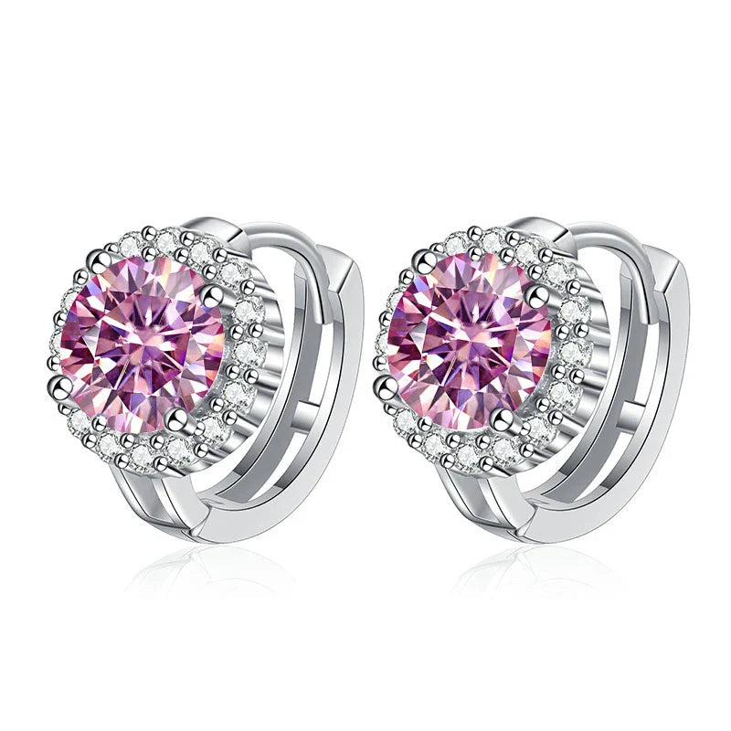 925 Sterling Silver D Color Moissanite Stud Earrings For Women Wedding BandsCo Straps