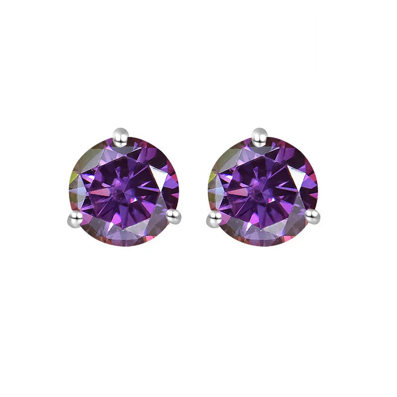 925 Sterling Silver Moissanite Stud Earrings 0.5CT 1CT Women Classic BandsCo Straps