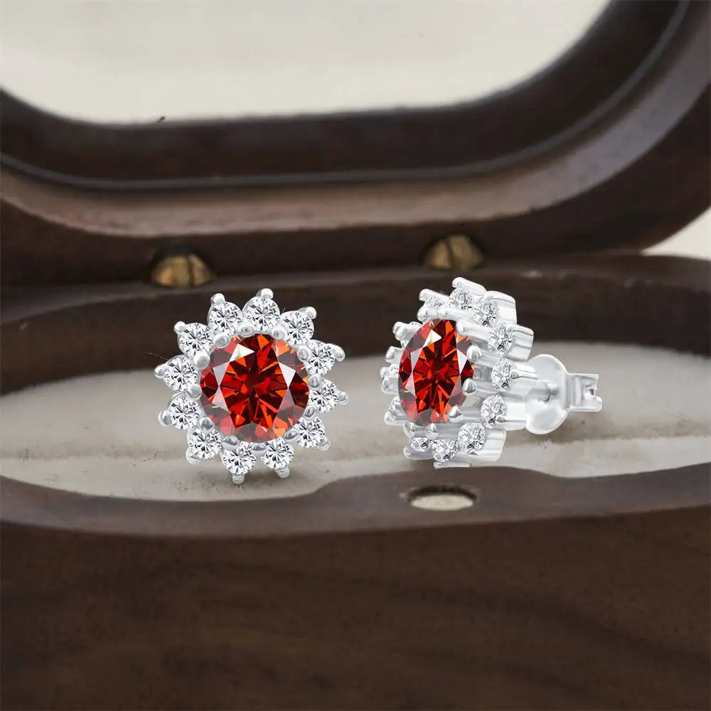 925 Sterling Silver Moissanite Stud Earrings With 1ct Moissanite Pendant BandsCo Straps