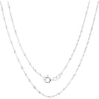 925 Sterling Silver Singapore Chain Necklace 18 Inch