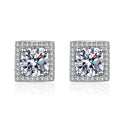 925 Sterling Silver Square Moissanite Stud Earrings 0.5-1 Ct Couples BandsCo Straps