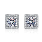 925 Sterling Silver Square Moissanite Stud Earrings 0.5-1 Ct Couples BandsCo Straps