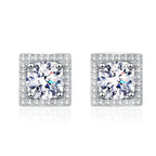 925 Sterling Silver Square Moissanite Stud Earrings 0.5-1 Ct Couples BandsCo Straps