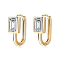 925 Sterling Silver 2x1ct Rectangular Moissanite Stud Earrings Unisex BandsCo Straps