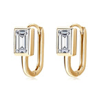 925 Sterling Silver 2x1ct Rectangular Moissanite Stud Earrings Unisex BandsCo Straps