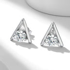 925 Sterling Silver V-Shaped 2-Carat (1ctx2) Moissanite Stud Earrings Unisex BandsCo Straps