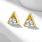 925 Sterling Silver V-Shaped 2-Carat (1ctx2) Moissanite Stud Earrings Unisex BandsCo Straps