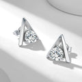 925 Sterling Silver V-Shaped 2-Carat (1ctx2) Moissanite Stud Earrings Unisex BandsCo Straps