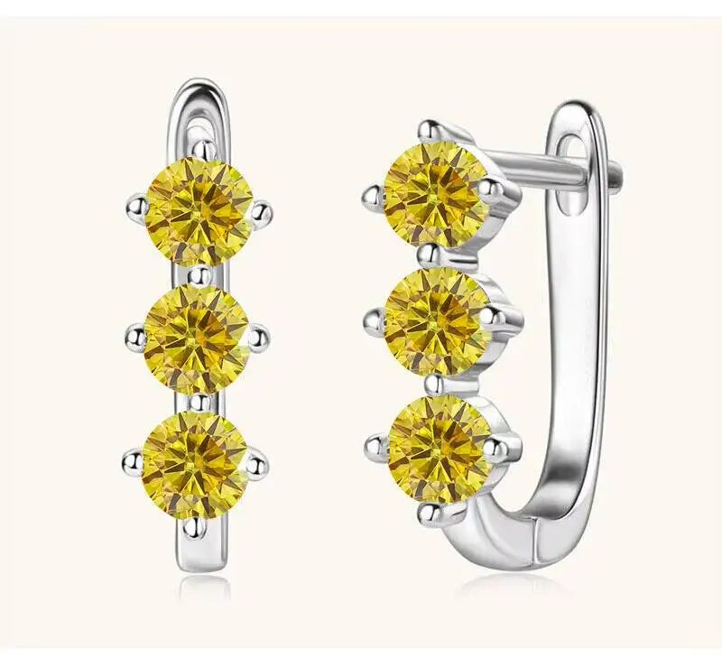 925 Sterling Silver Moissanite Hoop Earrings.1ct 6D For Women Valentine Gift BandsCo Straps
