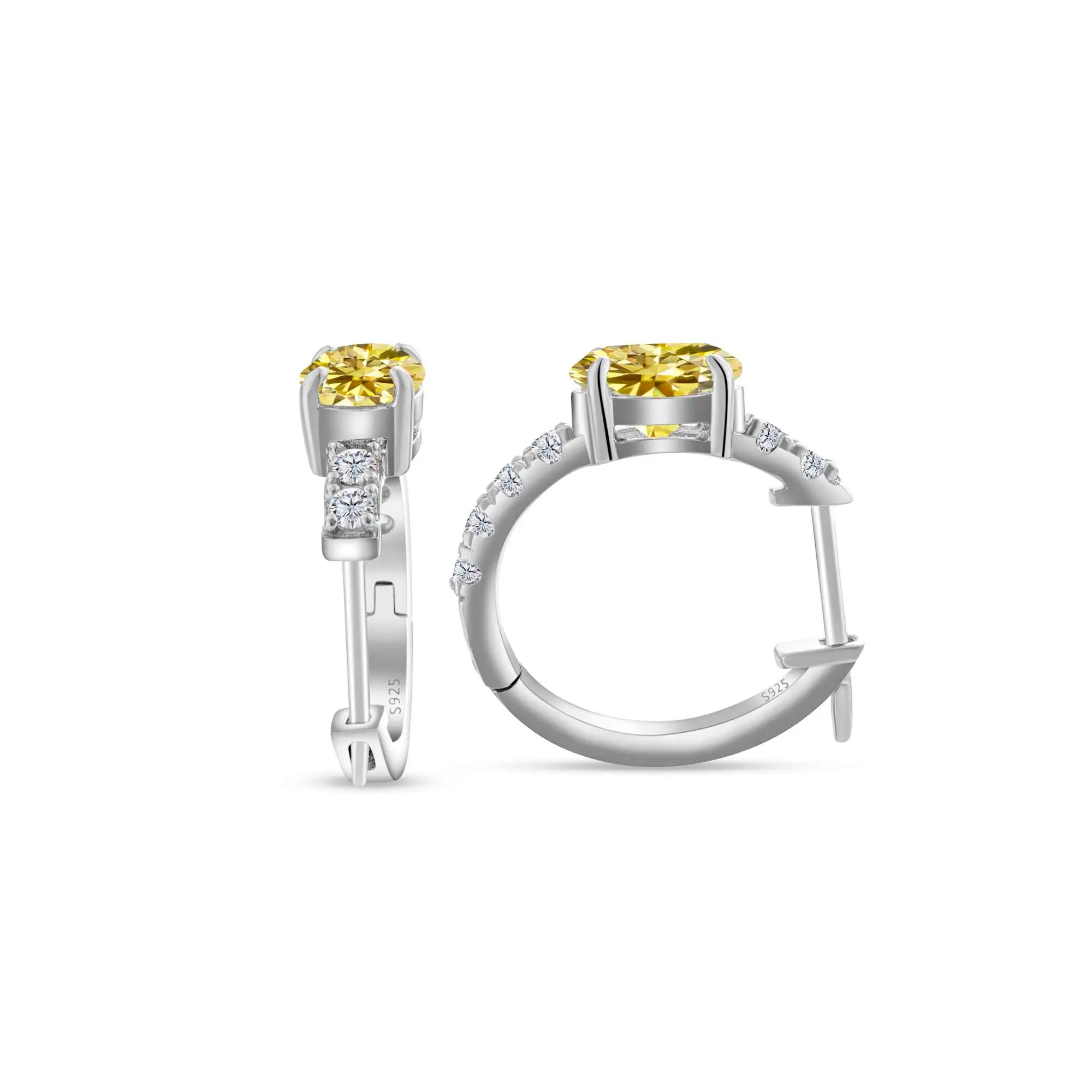 925 Sterling Silver Moissanite 1 Ct Oval Stud Earrings For Women GIA BandsCo Straps