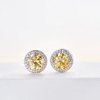 925 Sterling Silver 1ct Moissanite Round Stud Earrings Bridal Wedding Gift BandsCo Straps