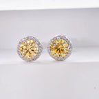 925 Sterling Silver 1ct Moissanite Round Stud Earrings Bridal Wedding Gift BandsCo Straps