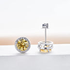 925 Sterling Silver 1ct Moissanite Round Stud Earrings Bridal Wedding Gift BandsCo Straps
