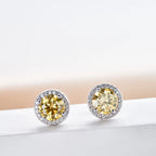 925 Sterling Silver 1ct Moissanite Round Stud Earrings Bridal Wedding Gift BandsCo Straps