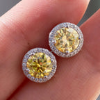 925 Sterling Silver 1ct Moissanite Round Stud Earrings Bridal Wedding Gift BandsCo Straps