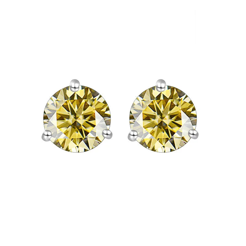 925 Sterling Silver Moissanite Stud Earrings 0.5CT 1CT Women Classic BandsCo Straps