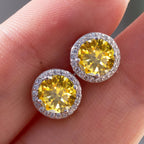 925 Sterling Silver 1ct Moissanite Round Stud Earrings Bridal Wedding Gift BandsCo Straps