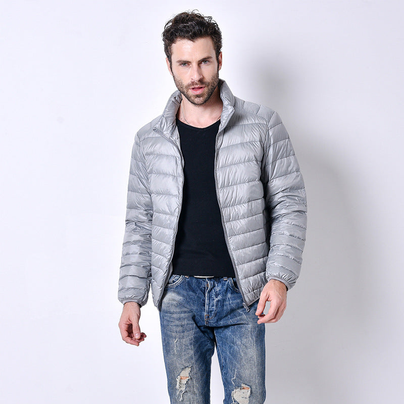Men's light down jacket men's stand collar winter jacket XL men's men's
