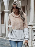 Contrast Drawstring Long Sleeve Hoodie Pi-Mart