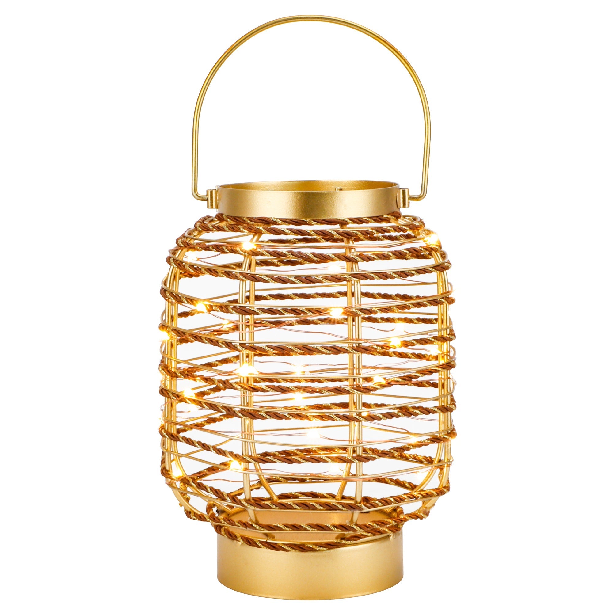 Battery Operated Table Lamp 7.7 "H Metal Cage LED Cordless Lamp with 6-Hour Timer, Vintage Decorative Fairy Lights Lantern for Indoor/Outdoor Bedrooms Weddings Parties Patio Events Lootquake LLC