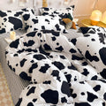 Washed Cotton Bedding Set - Plant and Flower Pattern Four-Piece Duvet Cover Set Pi-Mart