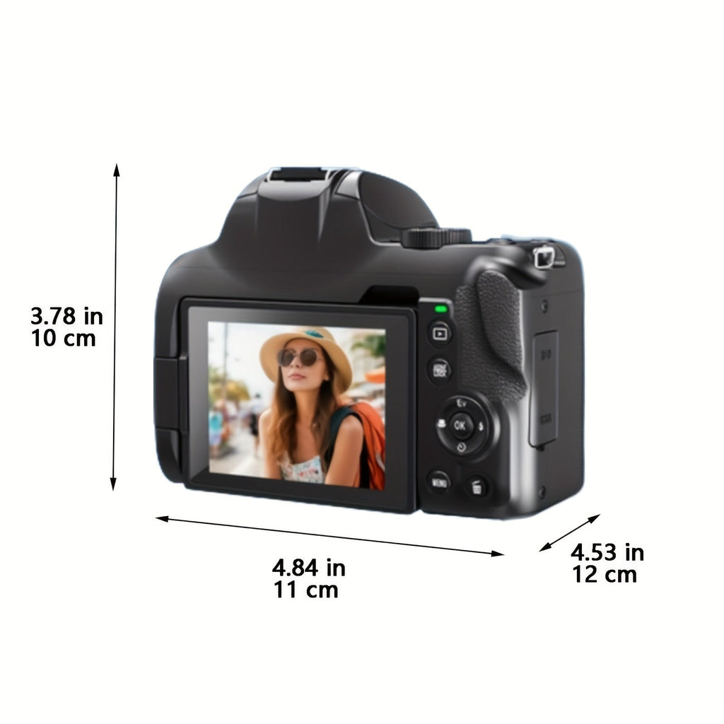 4K Photography Digital Camera - 12x Optical Zoom 72MP YouTube Vlogging Camera With 3" 180° Flip Screen, Auto Focus Compact Camera Lootquake LLC