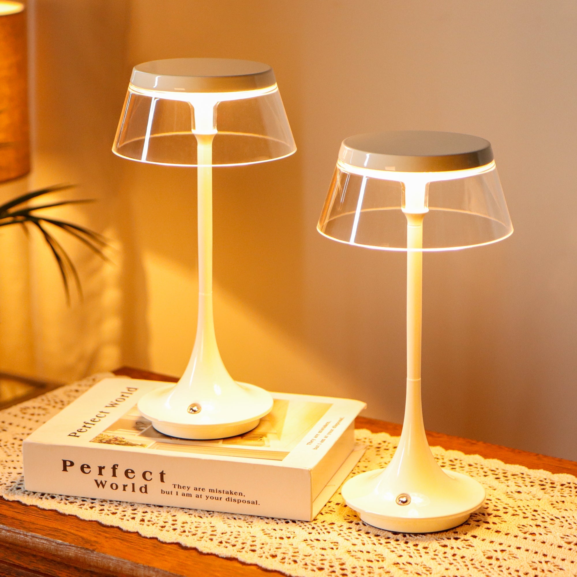 JHY DESIGN 10.5”H Dimmable Bedside Table Lamp Touch Control Lamp（Single）