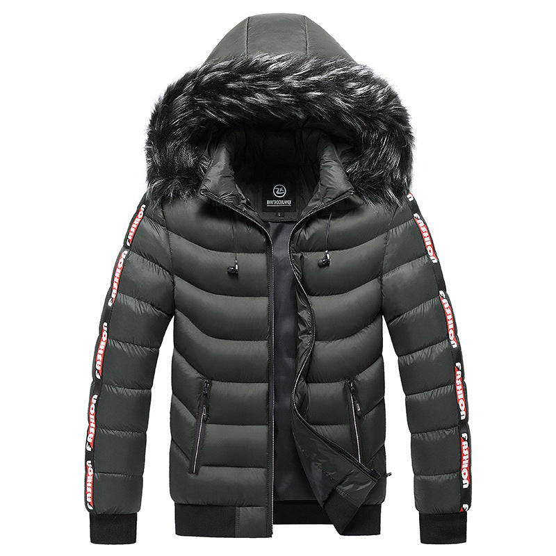 Autumn and winter men's Korean style hooded padded coat Pi-Mart