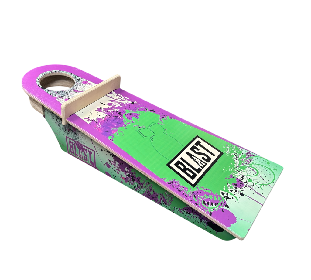 Trainer board with blocker blastcornhole