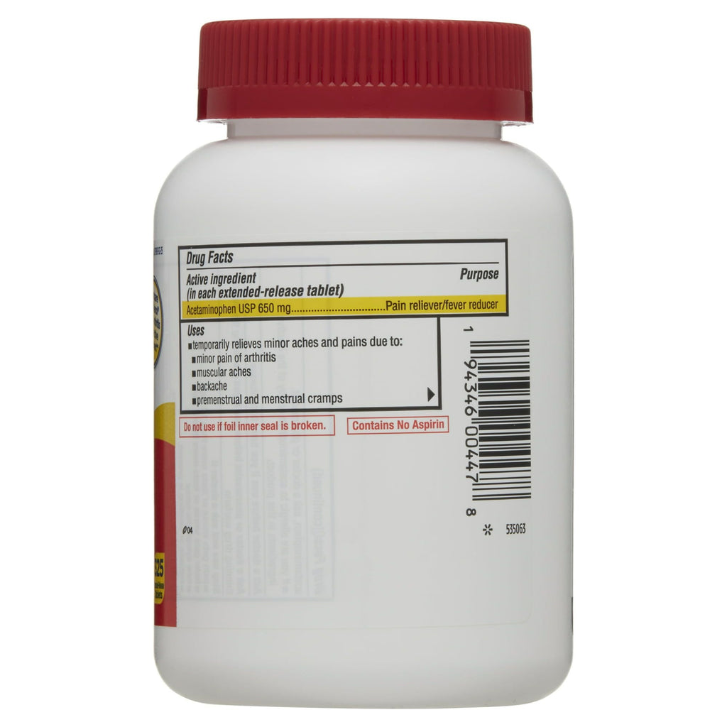 Equate 8 Hour Arthritis Pain Relief Acetaminophen Extended Release Tablets 650mg; 325 Count EasyOptionXY LLC