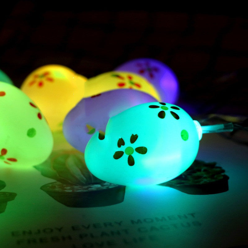 Colorful Flower Dot Easter Egg String Lights Pi-Mart