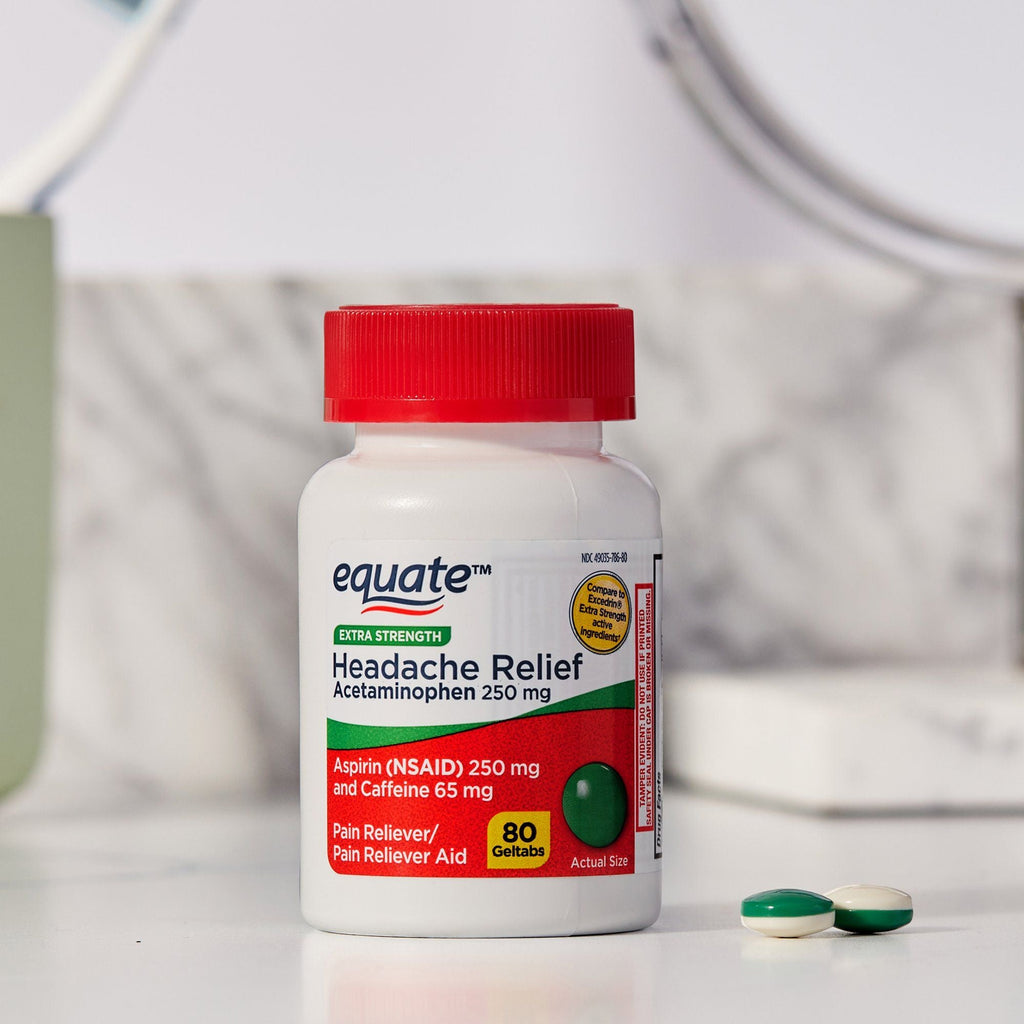 Equate Extra Strength Headache Relief Geltabs; 250 mg; 80 Count