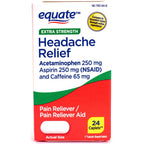 Equate Extra Strength Headache Relief Caplets; 24 Count