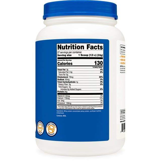 Nutricost Whey Protein Concentrate Powder (Unflavored) 2LBS - Gluten Free & Non-GMO Supplement EasyOptionXY LLC
