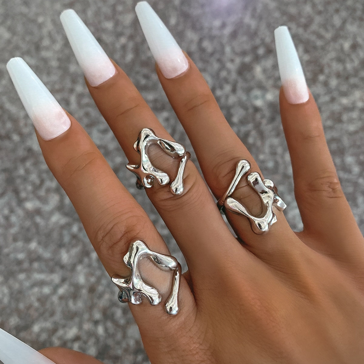 Simple Style Lines Geometric Ring Pi-Mart